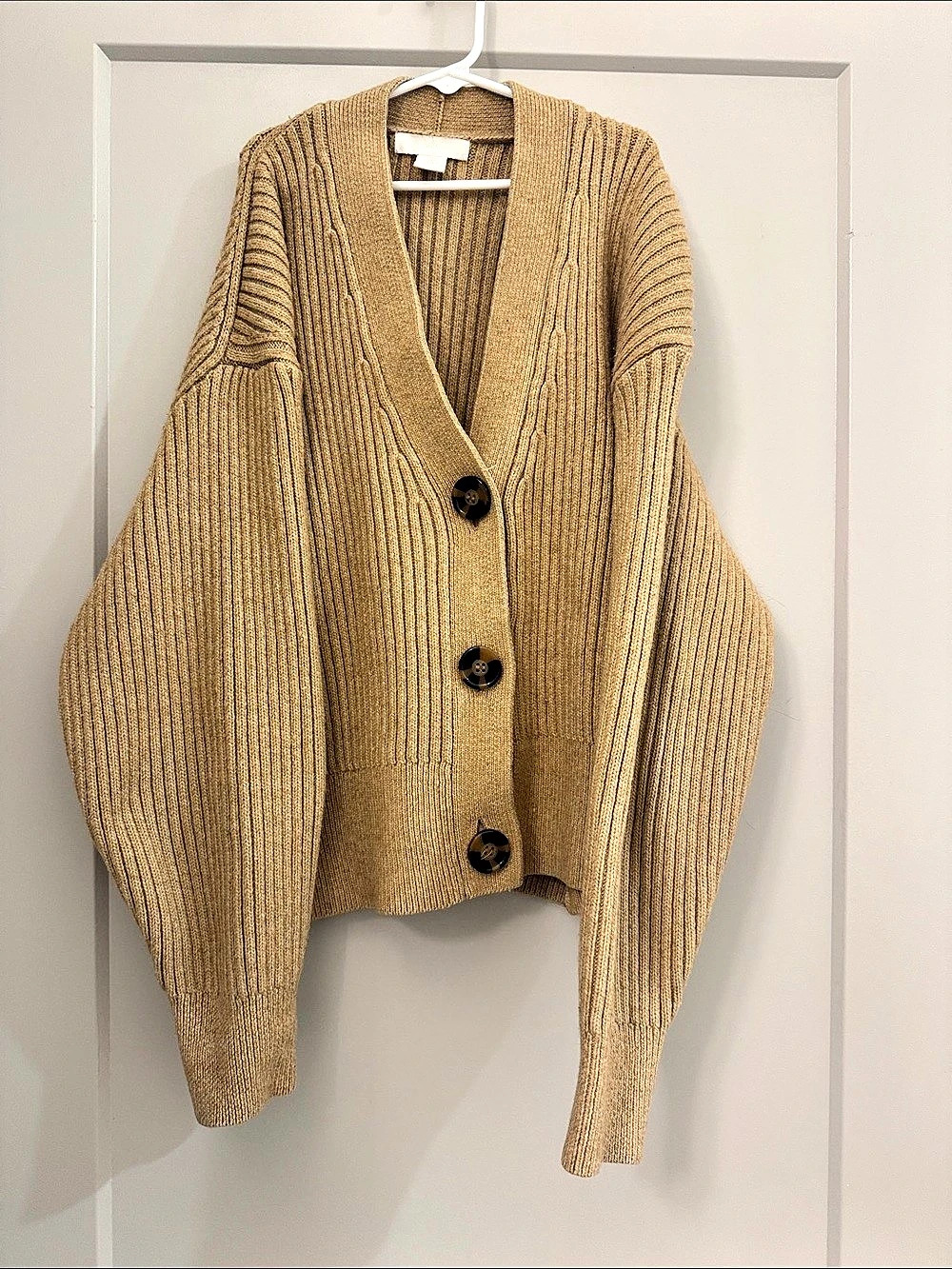 H&M Textured Knit Cardigan in Brown Size Small Like New